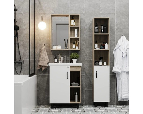 Заказать Шкаф пенал Onika Тимбер 30.01 403066 Белый матовый Дуб сонома в магазине сантехники Santeh-Crystal.ru