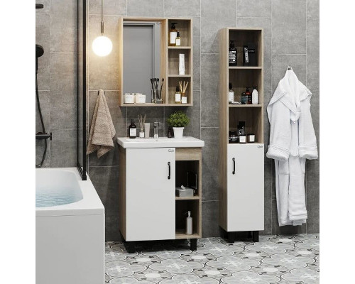 Заказать Шкаф пенал Onika Тимбер 30.01 403066 Белый матовый Дуб сонома в магазине сантехники Santeh-Crystal.ru