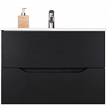 Тумба с раковиной Orange Li-80Tub+Ra подвесная Черная матовая