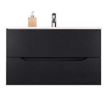 Тумба с раковиной Orange Li-100Tub+Ra подвесная Черная матовая