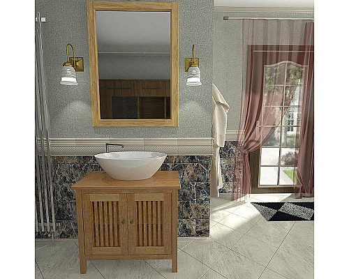 Купить Зеркало Orange Capri OCT-75ZS Тик матовый в магазине сантехники Santeh-Crystal.ru
