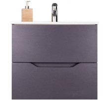 Тумба с раковиной Orange Line 60 Li-60Tug+Ra подвесная Графит матовый