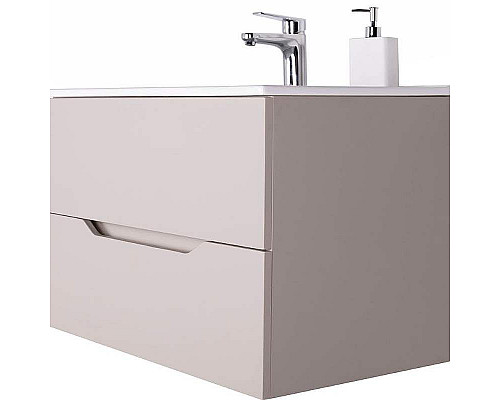 Приобрести Тумба с раковиной Orange Line 60 Li-60TuL+Ra подвесная Латте матовый в магазине сантехники Santeh-Crystal.ru