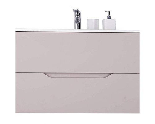 Приобрести Тумба с раковиной Orange Line 80 Li-80TuL+Ra подвесная Латте матовый в магазине сантехники Santeh-Crystal.ru