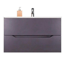 Тумба с раковиной Orange Line 100 Li-100Tug+Ra подвесная Графит матовый