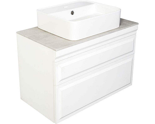 Купить Тумба с раковиной Orange Modi 75 Modi-75TU+RA подвесная Белая в магазине сантехники Santeh-Crystal.ru