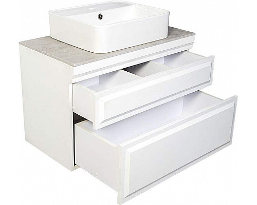 Купить Тумба с раковиной Orange Modi 75 Modi-75TU+RA подвесная Белая в магазине сантехники Santeh-Crystal.ru