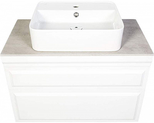 Купить Тумба с раковиной Orange Modi 75 Modi-75TU+RA подвесная Белая в магазине сантехники Santeh-Crystal.ru