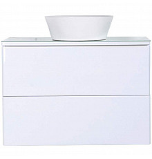 Тумба с раковиной Orange Otto 75 Ot-75TuGLASS+B08-360W подвесная Белый глянец