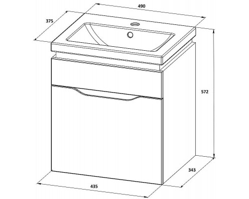 Приобрести Тумба с раковиной Orange Topline-Monaco 50 TP-MO50+RA Белый глянец в магазине сантехники Santeh-Crystal.ru