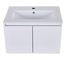 Тумба с раковиной Orange Квадро 60 KV-60TUW+Ra подвесная Белый глянец