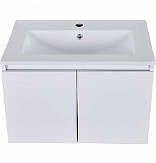 Тумба с раковиной Orange Квадро 60 KV-60TUW+Ra подвесная Белый глянец