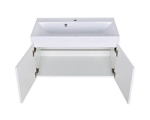 Приобрести Тумба с раковиной Orange Квадро 60 KV-60TUW+Racl подвесная Белый глянец в магазине сантехники Santeh-Crystal.ru