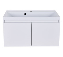 Тумба с раковиной Orange Квадро 80 KV-80TUW+Racl подвесная Белый глянец