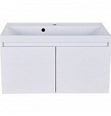 Тумба с раковиной Orange Квадро 80 KV-80TUW+Racl подвесная Белый глянец