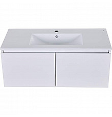 Тумба с раковиной Orange Квадро 100 KV-100TUW+Ra подвесная Белый глянец