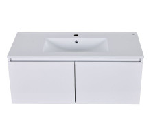 Тумба с раковиной Orange Квадро 100 KV-100TUW+Racl подвесная Белый глянец