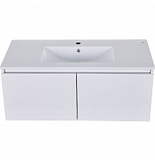 Тумба с раковиной Orange Квадро 100 KV-100TUW+Racl подвесная Белый глянец