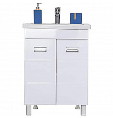 Тумба с раковиной Orange Таис 60 Ta-60TUW+RA напольная Белый глянец