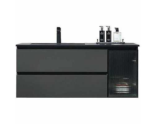 Купить Тумба с раковиной Orans BC-2055-1200L 120 2055120L подвесная Темно-серая в магазине сантехники Santeh-Crystal.ru