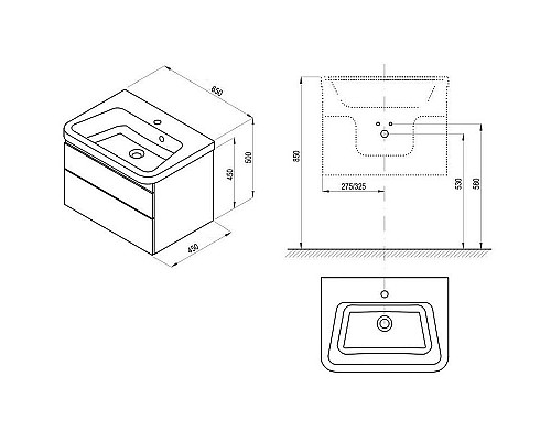Приобрести Тумба под раковину Ravak SD 10° II 65 X000001288 подвесная Темный Орех в магазине сантехники Santeh-Crystal.ru
