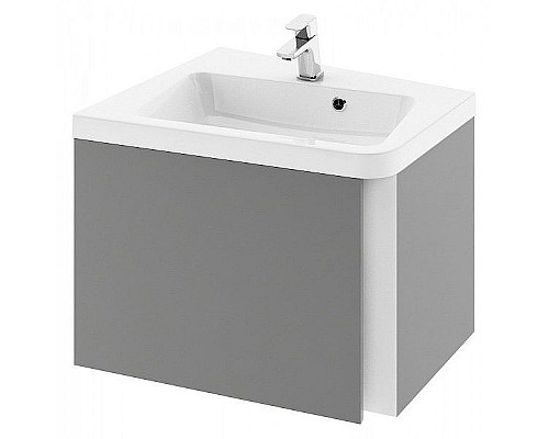 Купить Тумба под раковину Ravak SD 10° 55 L X000000740 подвесная Серая глянцевая в магазине сантехники Santeh-Crystal.ru