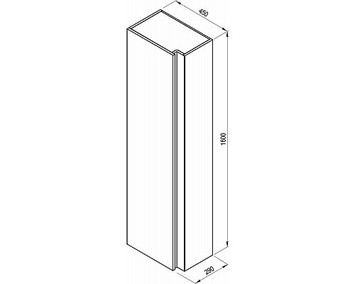 Заказать Шкаф пенал Ravak SB 10° 45 X000000753 подвесной Темный орех в магазине сантехники Santeh-Crystal.ru