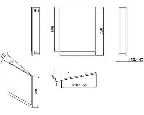 Купить Зеркало Ravak 10° 55 R X000001075 угловое Темный орех в магазине сантехники Santeh-Crystal.ru