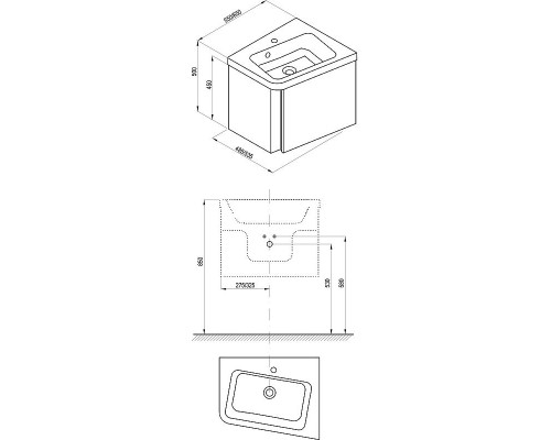 Заказать Тумба под раковину Ravak SD 10° 55 R X000000742 подвесная Белая глянцевая в магазине сантехники Santeh-Crystal.ru