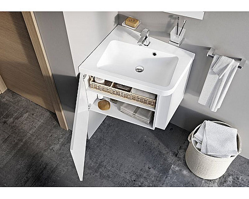 Приобрести Тумба под раковину Ravak SD 10° 55 L X000000739 подвесная Белая глянцевая в магазине сантехники Santeh-Crystal.ru