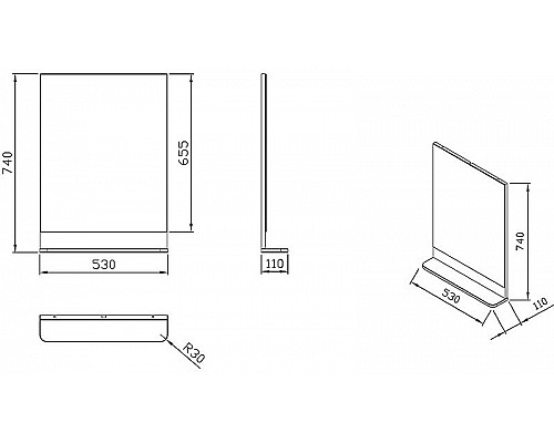 Заказать Зеркало Ravak Be Happy II 55 X000001099 Белое в магазине сантехники Santeh-Crystal.ru