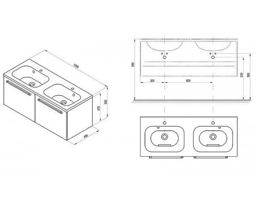 Купить Тумба под раковину Ravak SD Chrome 120 X000000536 подвесная Белая глянцевая в магазине сантехники Santeh-Crystal.ru
