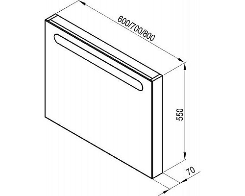 Купить Зеркало Ravak Chrome 70 X000000548 с подсветкой Белое в магазине сантехники Santeh-Crystal.ru