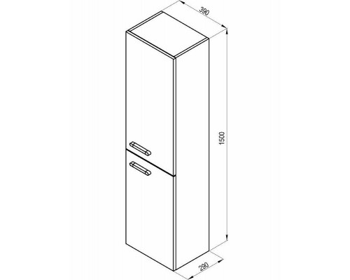 Купить Шкаф пенал Ravak Chrome 39 L X000000542 подвесной Белый глянец в магазине сантехники Santeh-Crystal.ru
