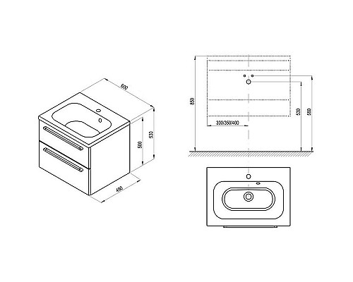 Приобрести Тумба под раковину Ravak SD Chrome II 60 X000000918 подвесная Белая в магазине сантехники Santeh-Crystal.ru
