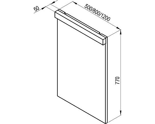 Приобрести Зеркало Ravak Natural 50 X000001056 с подсветкой Белое в магазине сантехники Santeh-Crystal.ru