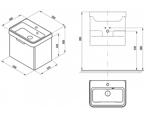 Приобрести Тумба под раковину Ravak SD Natural 50 X000001051 подвесная Белая глянцевая в магазине сантехники Santeh-Crystal.ru