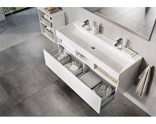 Приобрести Тумба под раковину Ravak SD Natural 120 X000001053 подвесная Белая глянцевая в магазине сантехники Santeh-Crystal.ru