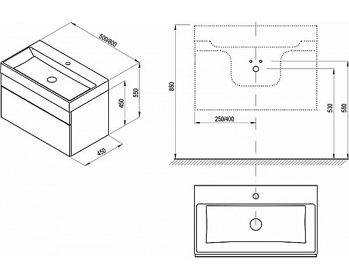 Приобрести Тумба под раковину Ravak SD Natural 80 X000001052 подвесная Белая глянцевая в магазине сантехники Santeh-Crystal.ru
