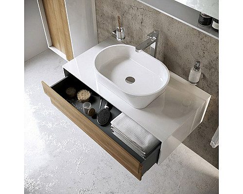 Заказать Тумба под раковину Ravak SD Step 100 X000001418 подвесная Белая Орех в магазине сантехники Santeh-Crystal.ru