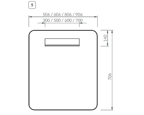 Приобрести Зеркало Ravak Strip 90 X000001568 с подсветкой Белое в магазине сантехники Santeh-Crystal.ru