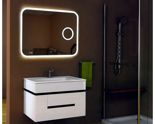 Заказать Зеркало Relisan Constance 1200х800 Гл000024356 с подсветкой с сенсорным выключателем, увеличением и часами в магазине сантехники Santeh-Crystal.ru