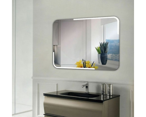 Купить Зеркало Relisan Emma 900х700 Гл000025947 с подсветкой с сенсорным выключателем, увеличением и часами в магазине сантехники Santeh-Crystal.ru