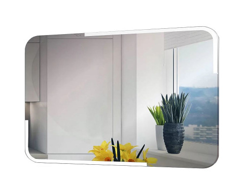 Купить Зеркало Relisan Emma 800х600 Гл000024362 с подсветкой с сенсорным выключателем, увеличением и часами в магазине сантехники Santeh-Crystal.ru