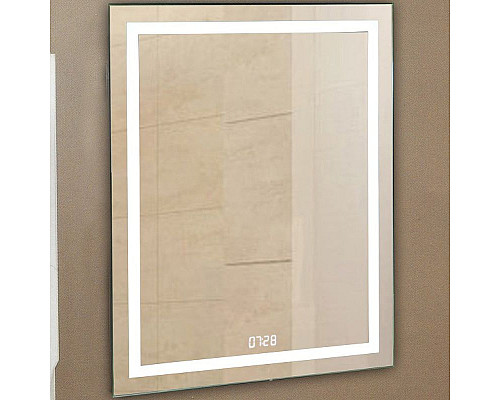 Купить Зеркало Relisan Wendy 700х900 Гл000024379 с подсветкой с сенсорным выключателем и часами в магазине сантехники Santeh-Crystal.ru