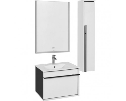 Заказать Шкаф пенал Roca Aneto 23 L 7.8574.3.180.6 подвесной Белый глянец Черный в магазине сантехники Santeh-Crystal.ru