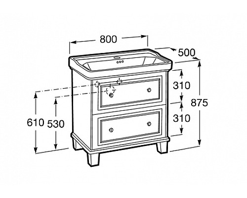 Заказать Тумба под раковину Roca Carmen 80 857135417 Серый сатин в магазине сантехники Santeh-Crystal.ru