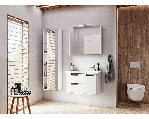 Приобрести Зеркальный шкаф Roca Etna 80 857304806 с подсветкой Белый глянец в магазине сантехники Santeh-Crystal.ru