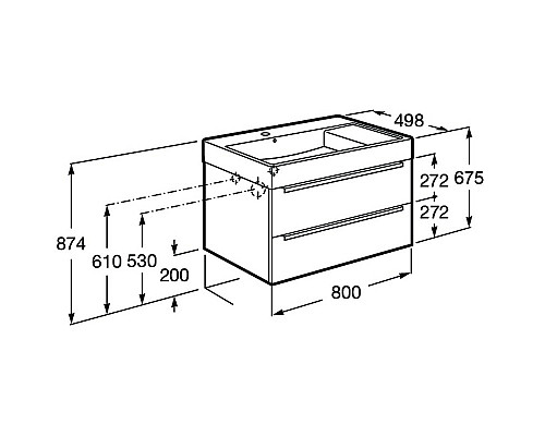 Заказать Тумба с раковиной Roca Inspira 80 851076806 подвесная Белая глянцевая в магазине сантехники Santeh-Crystal.ru