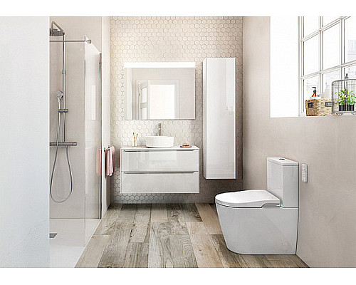 Заказать Тумба с раковиной Roca Inspira 80 851076806 подвесная Белая глянцевая в магазине сантехники Santeh-Crystal.ru